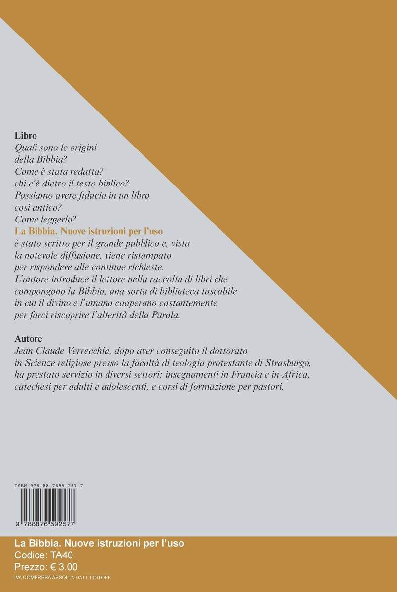 LA BIBBIA: NUOVE ISTRUZIONI PER L'USO